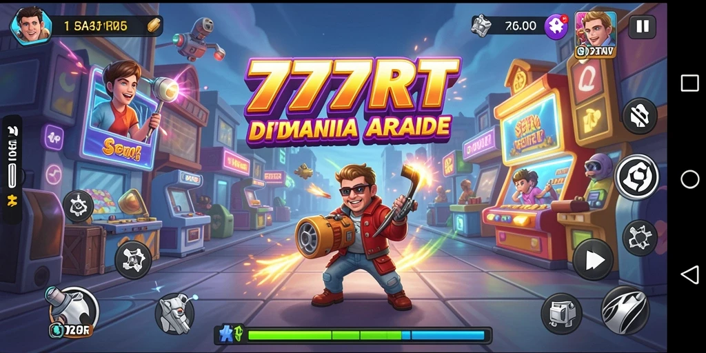 Tangkapan layar menampilkan aksi seru dalam permainan Arcade 777RT.