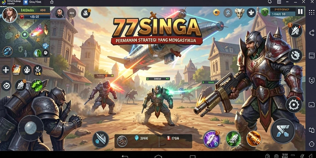 Tampilan gameplay strategis yang mendebarkan di 77SINGA.