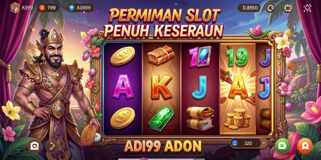 Tampilan gameplay ADI99 yang memikat dengan berbagai simbol slot.