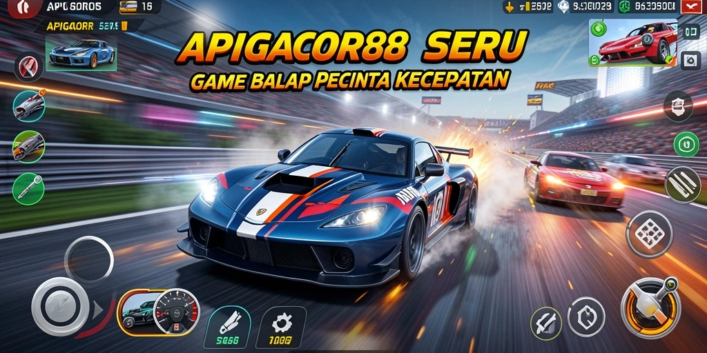 Gameplay seru dalam APIGACOR88 yang menampilkan balapan mendebarkan.