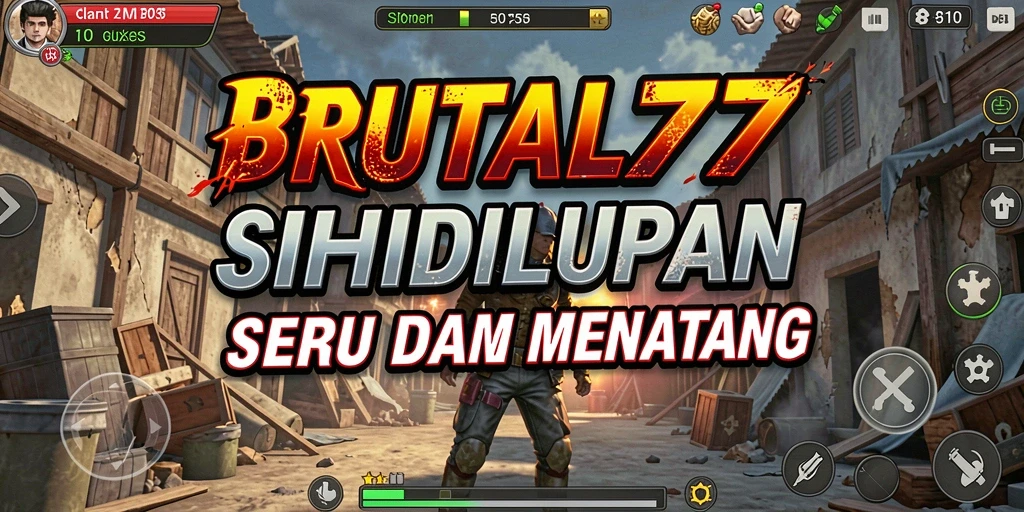 Tangkapan layar gameplay BRUTAL77 yang menarik dan interaktif.