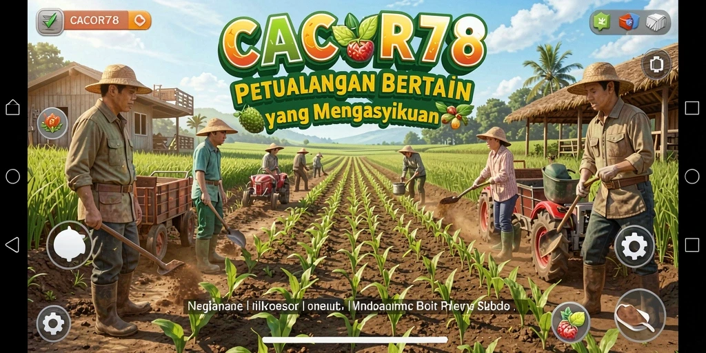 Screenshot menampilkan petualangan seru dalam permainan bertani.