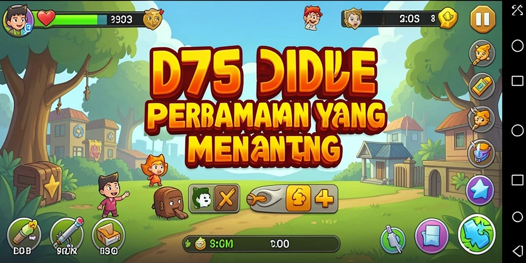 Tangkapan layar gameplay D73 yang menampilkan elemen gameplay Idle yang mengasyikkan.