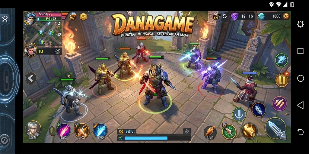 Tampilan gameplay menegangkan dalam DANAGAME dengan strategi mendalam.