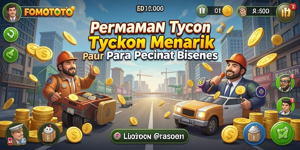 Screenshot FOMOTOTO menampilkan gameplay menarik saat membangun bisnis.