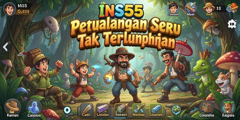 Tangkapan layar dari gameplay seru INS55 menampilkan dunia petualangan yang luas.