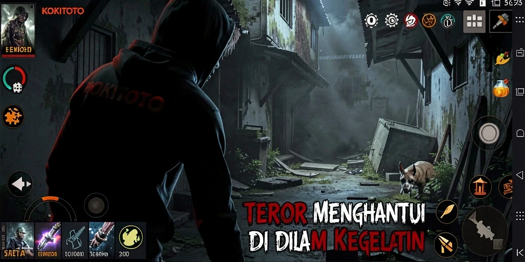 Screenshot menampilkan eksplorasi mencekam di dunia KOKITOTO.