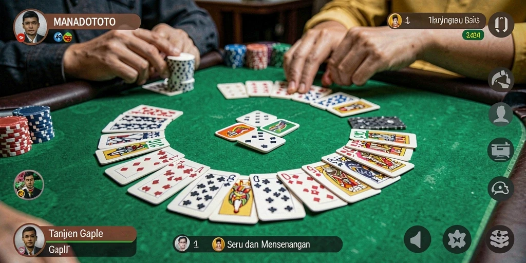 Tampilan gameplay seru Gaple di MANADOTOTO.