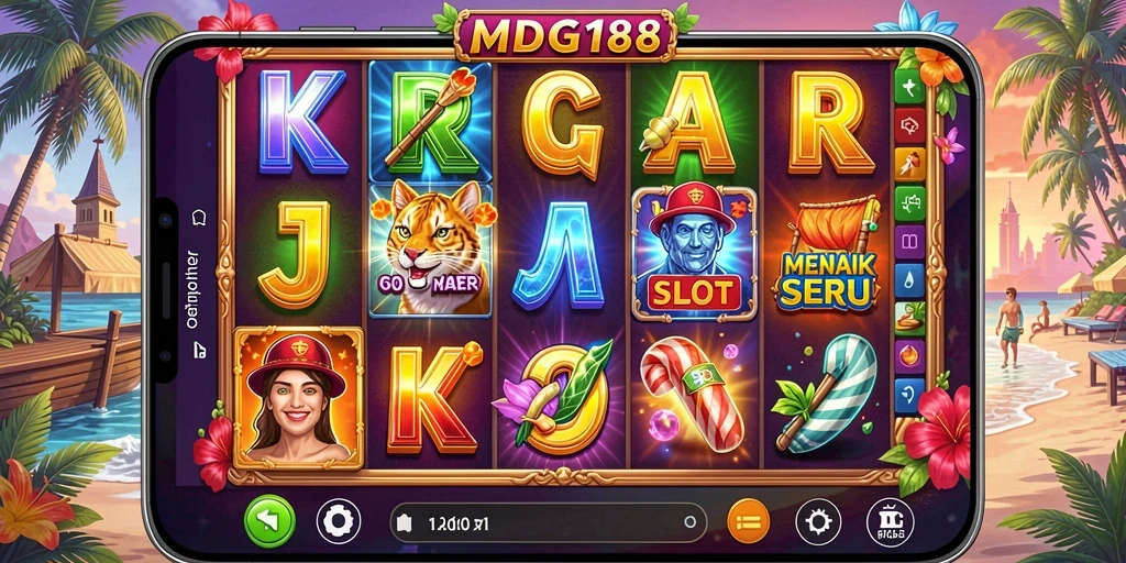 Gameplay menarik dari permainan Slot MDG188 dengan simbol dan fitur bonus.