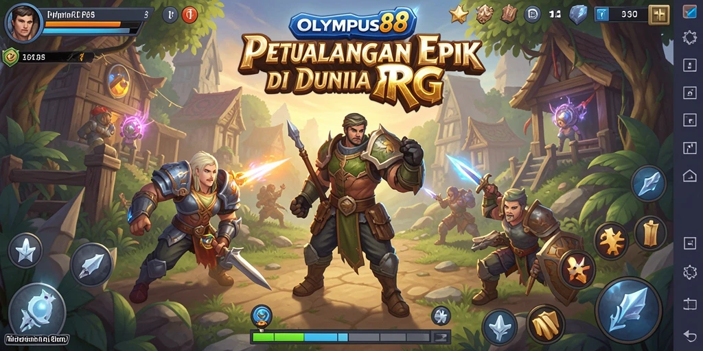 Screenshot OLYMPUS88 menampilkan aksi pertempuran mendebarkan di dunia RPG.