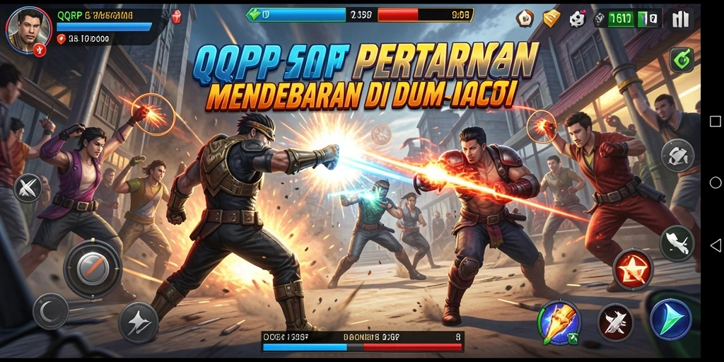 Screenshot utama menunjukkan aksi mendebarkan dalam game QQRP.