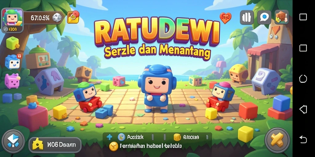 Screenshot gameplay yang menunjukkan tantangan menarik di RATUDEWI.