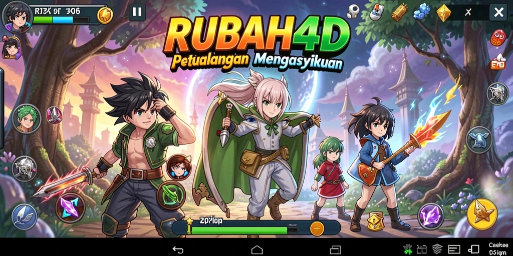 Tampilan permainan RUBAH4D dengan karakter Anime yang berwarna-warni.
