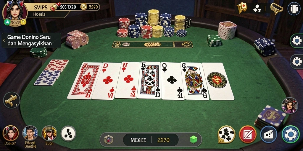 Screenshot gameplay SVIP5 menampilkan aksi seru permainan Domino.