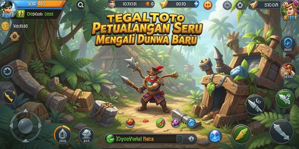 Tangkapan layar TEGALTOTO menampilkan aksi petualangan yang seru.