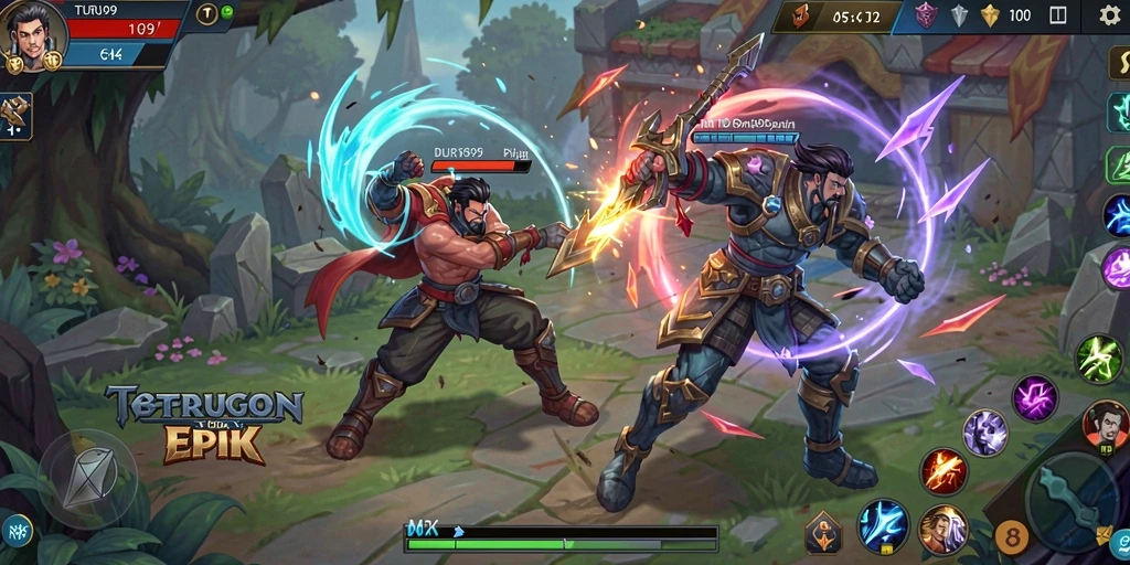 Tampilan gameplay seru di TURU99 dengan pertarungan epik.