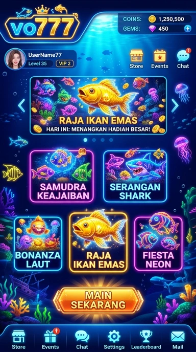 Tampilan antarmuka pengguna vo777 yang sederhana dan intuitif.